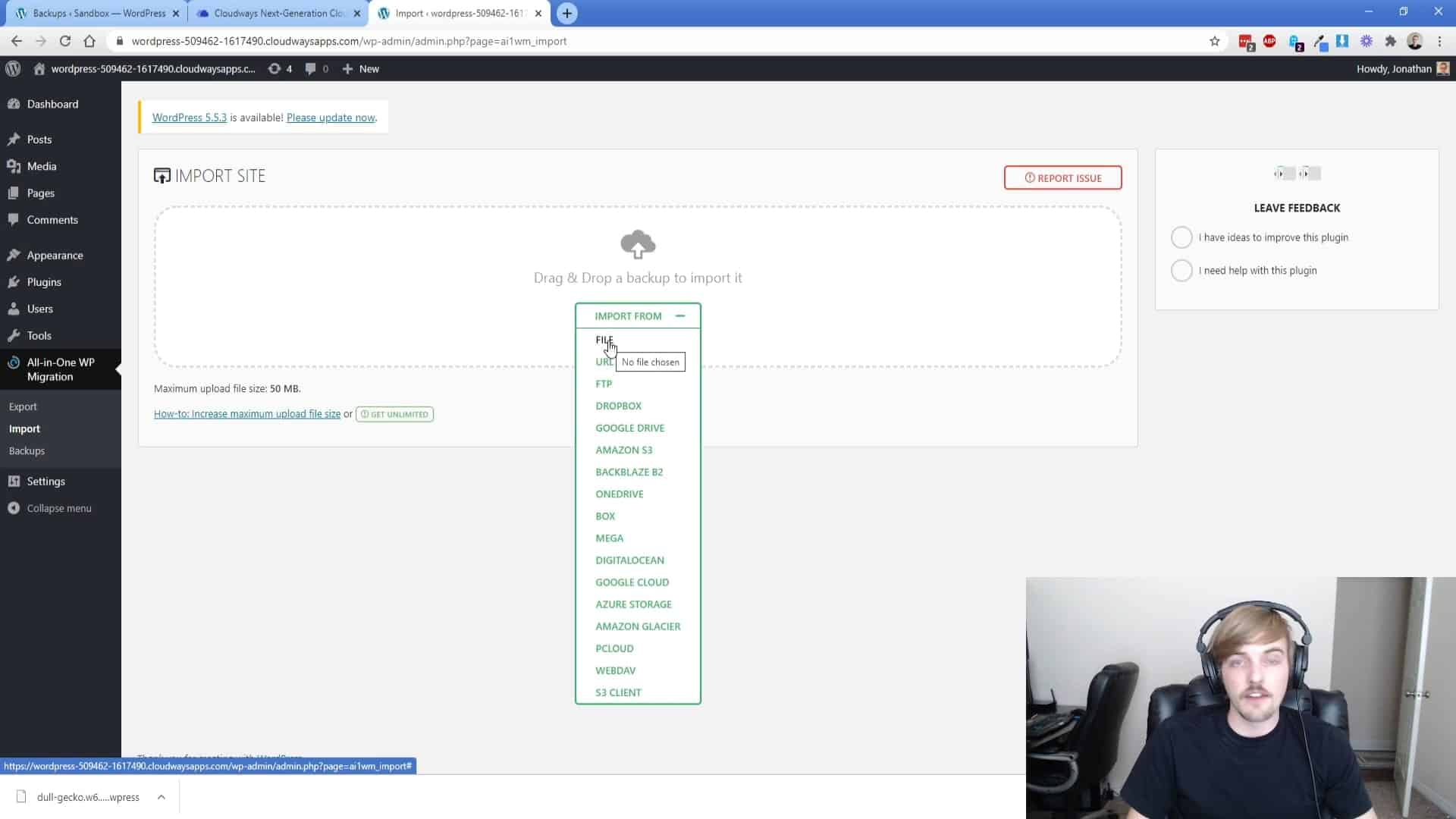 All in one wp migration thumb 1.6.1