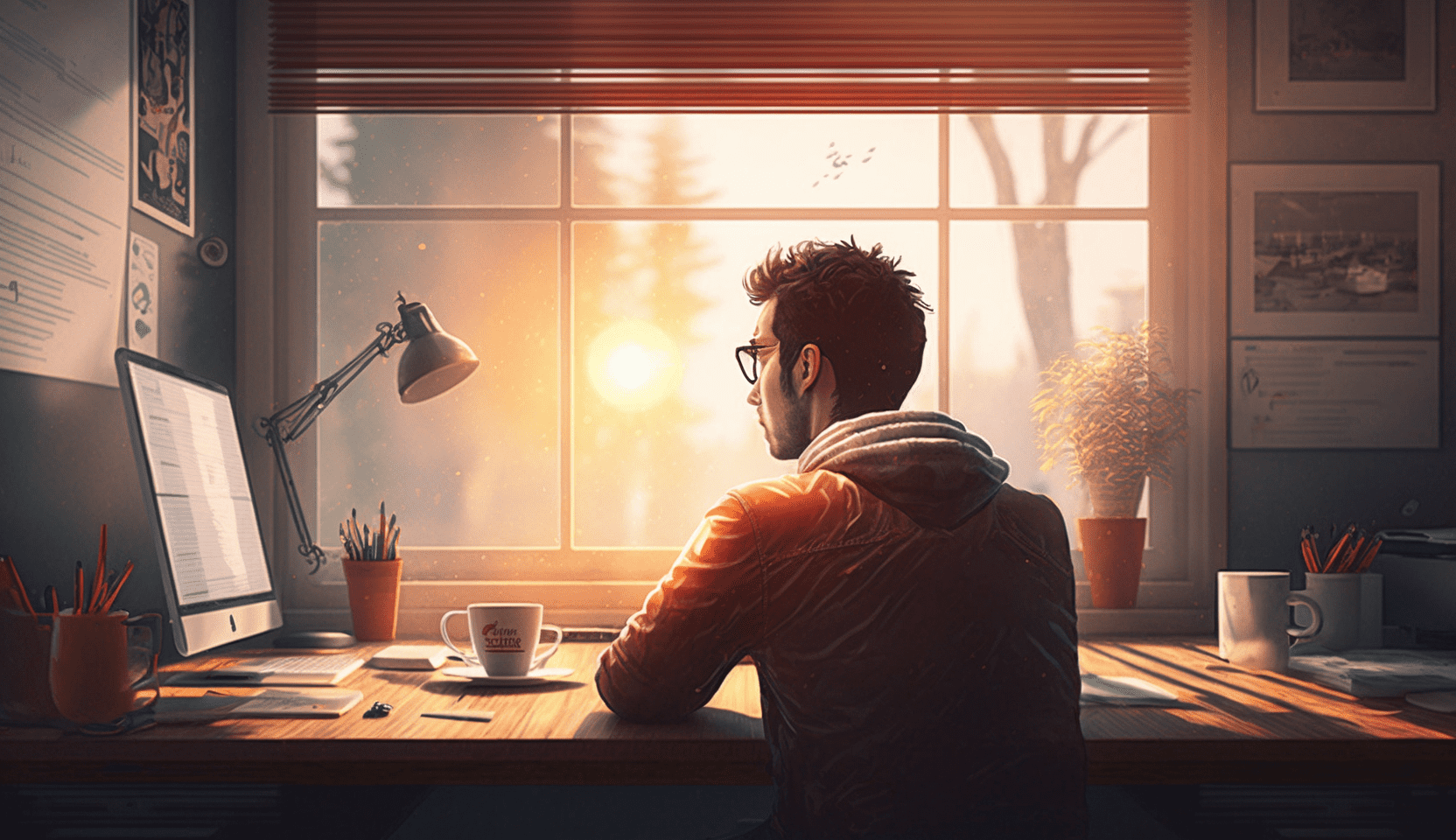Man working window