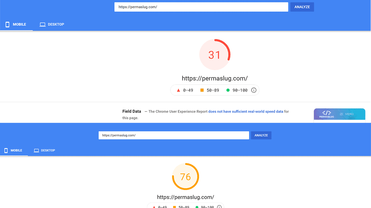 Pagespeed improvement thumbnail